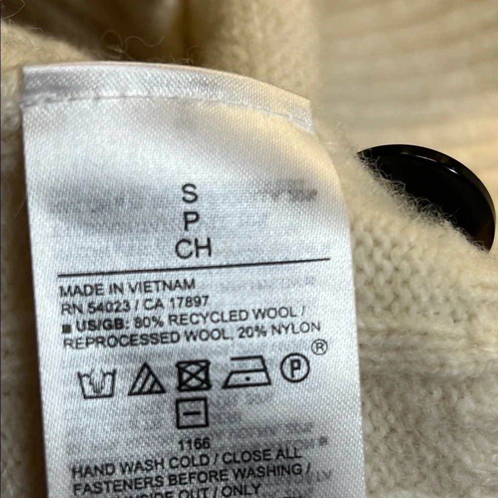 Banana republic men’s Cream Button-Up Turtleneck Sweater